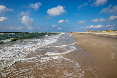 Scenic view of beach against sky