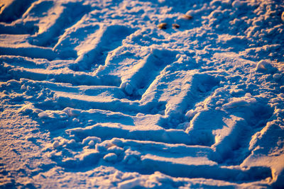 Full frame shot of snow covered land