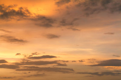 Low angle view of sky during sunset