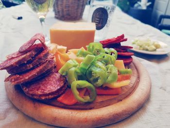 Close-up of meal served in plate