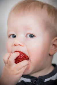 Close-up portrait of cute baby girl