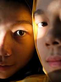 Close up portrait of two malay ladies with hijab