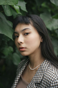 Close-up portrait of young woman