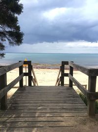 Pier over sea against sky