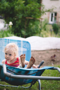 Portrait of cute boy outdoors