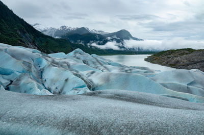 Scenic view of glacier of alaska