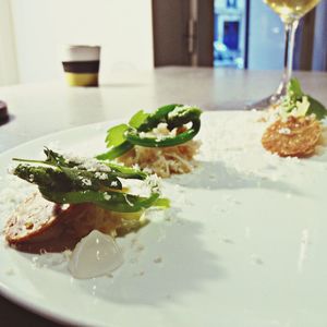 Close-up of food served in plate