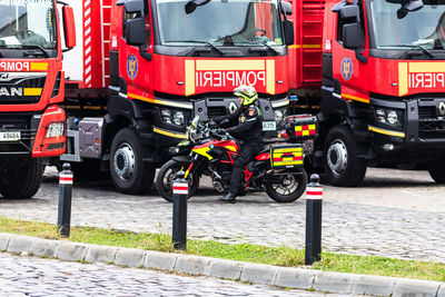 Vehicles on road in city