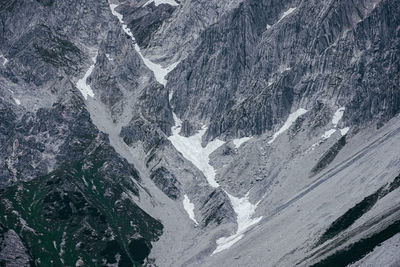 Aerial view of snow covered landscape