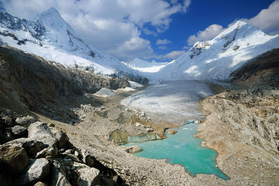 High angle view of mountain range