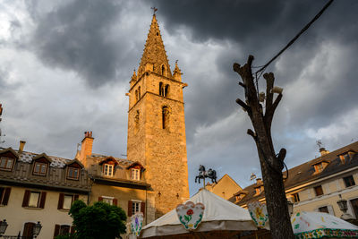 Low angle view of church against sky