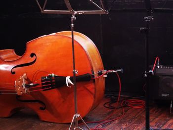 Close-up of orange lighting equipment