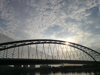 Low angle view of suspension bridge