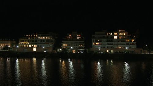 Illuminated city at night