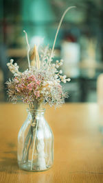 Close-up of flower vase on table