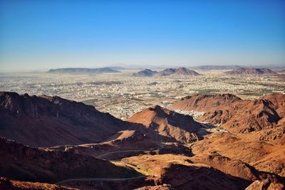 Scenic view of dramatic landscape against sky