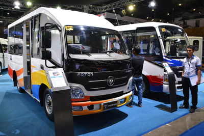 View of vehicles on road in city