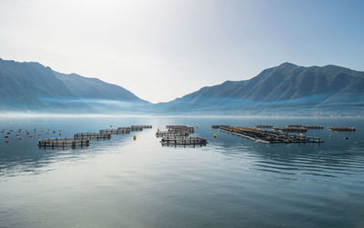 Big cages for fish farming in montenegro