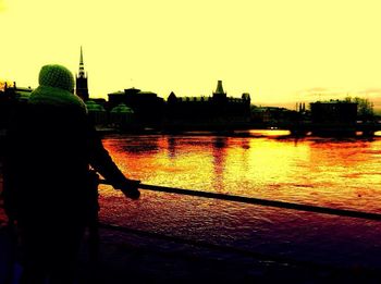 View of river at sunset