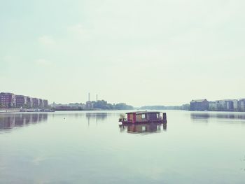 View of river with buildings in background