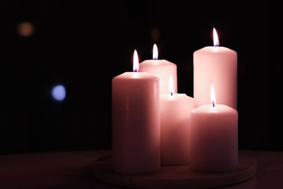 Close-up of illuminated candle