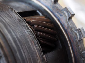 Close-up of tire in car