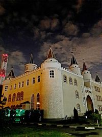 Historic building against sky at night