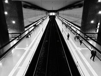 Railroad tracks in subway station