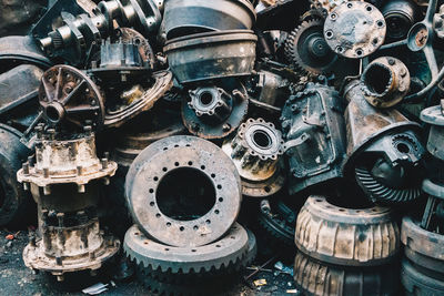 Abandoned machine parts