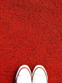 Full frame shot of red wall