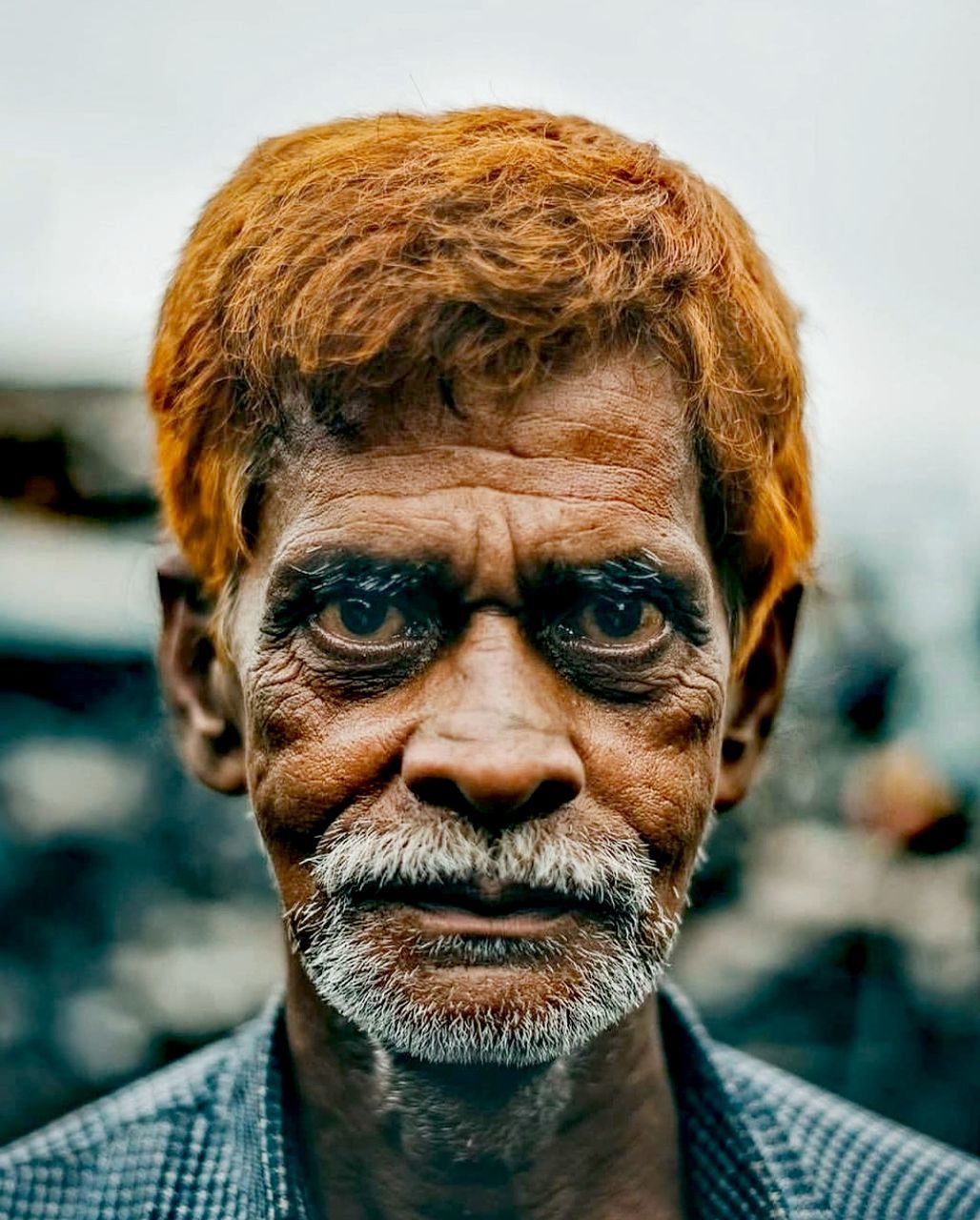 portrait, adult, men, one person, headshot, close-up, facial hair, human head, looking at camera, human face, person, senior adult, beard, human hair, wrinkled, front view, wrinkle, emotion, focus on foreground, lifestyles, clothing