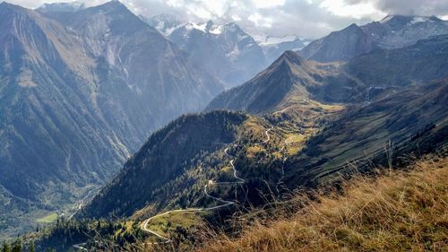 Scenic view of mountains against sky