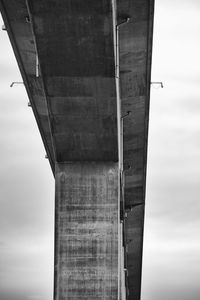 Low angle view of bridge against cloudy sky