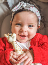 Close-up portrait of cute baby girl