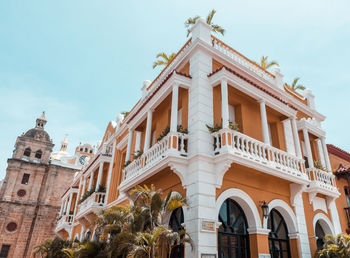 Low angle view of historic building against sky