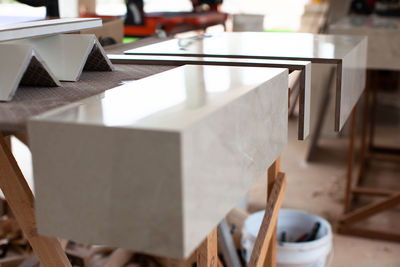 Close-up of books on table