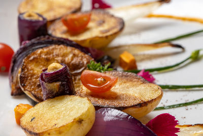 Close-up of dessert in plate