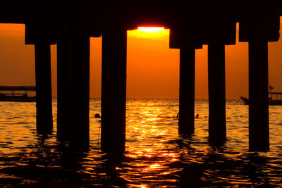 Scenic view of sunset over sea