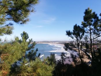 High angle view of sea against sky