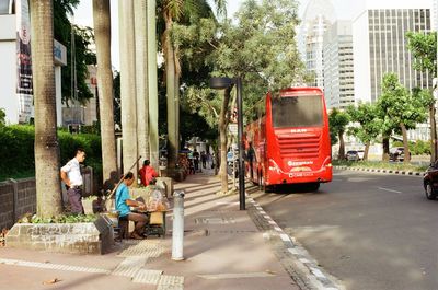 People on street in city