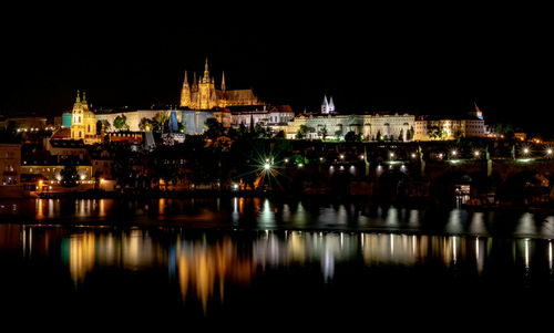 View of prague castle from across the river.