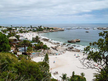 High angle view of sea against sky