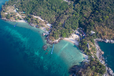 High angle view of beach