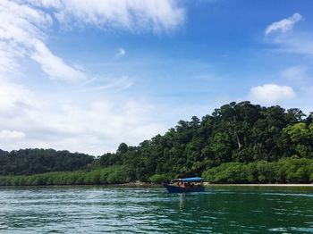 Scenic view of river against sky