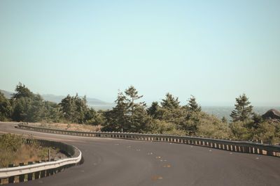 View of highway against clear sky