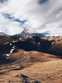 Scenic view of mountains against sky