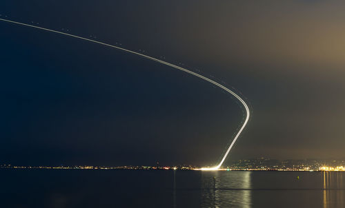 View of illuminated buildings at night