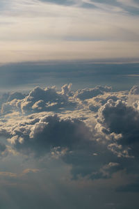 Low angle view of clouds in sky during sunset