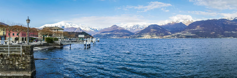 Extra wide view of colico and of the lake of como