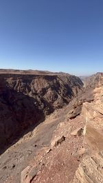 Scenic view of mountains against clear sky